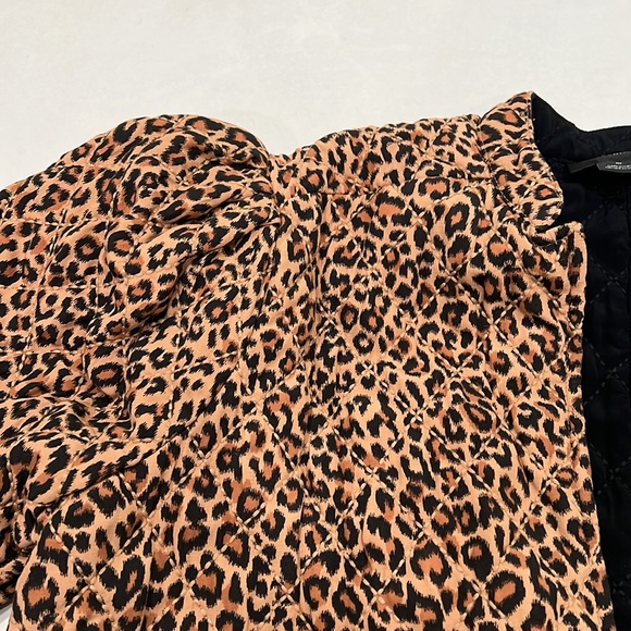 NWOT reversible Quilted Jacket Cheetah Leopard Print Coat - Picture 2 of 4